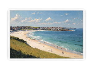 Golden Coast Panorama coastal artwork for modern living room decor