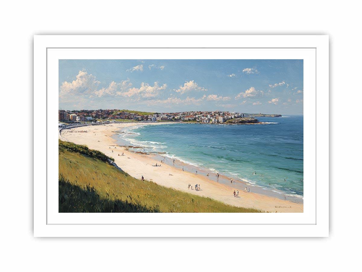 Golden Coast Panorama coastal artwork for modern living room decor