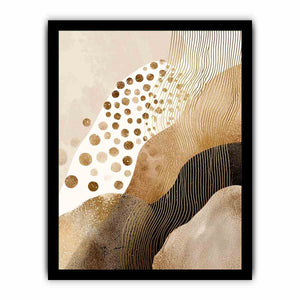 Gold and black abstract canvas art with flowing lines for luxury modern interiors.