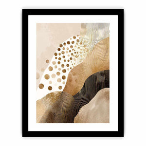 Gold and black abstract canvas art with flowing lines for luxury modern interiors.