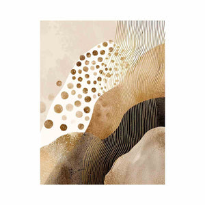 Gold and black abstract canvas art with flowing lines for luxury modern interiors.