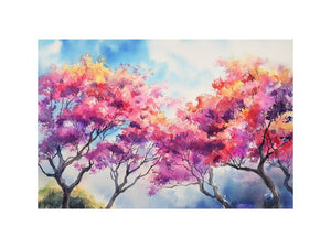 Blossom Sky Symphony premium canvas art for modern living room decor