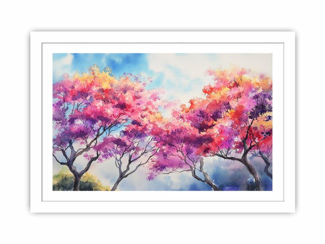 Blossom Sky Symphony premium canvas art for modern living room decor