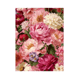 Pink peony floral canvas art for elegant bedroom and living room decor.