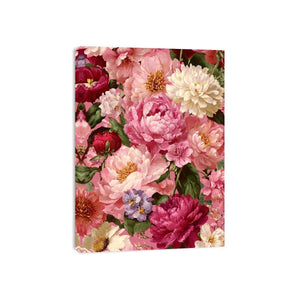 Pink peony floral canvas art for elegant bedroom and living room decor.