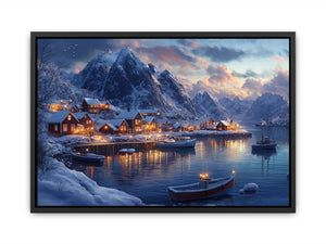 Nordic Harbor Lights artwork for modern living room decor