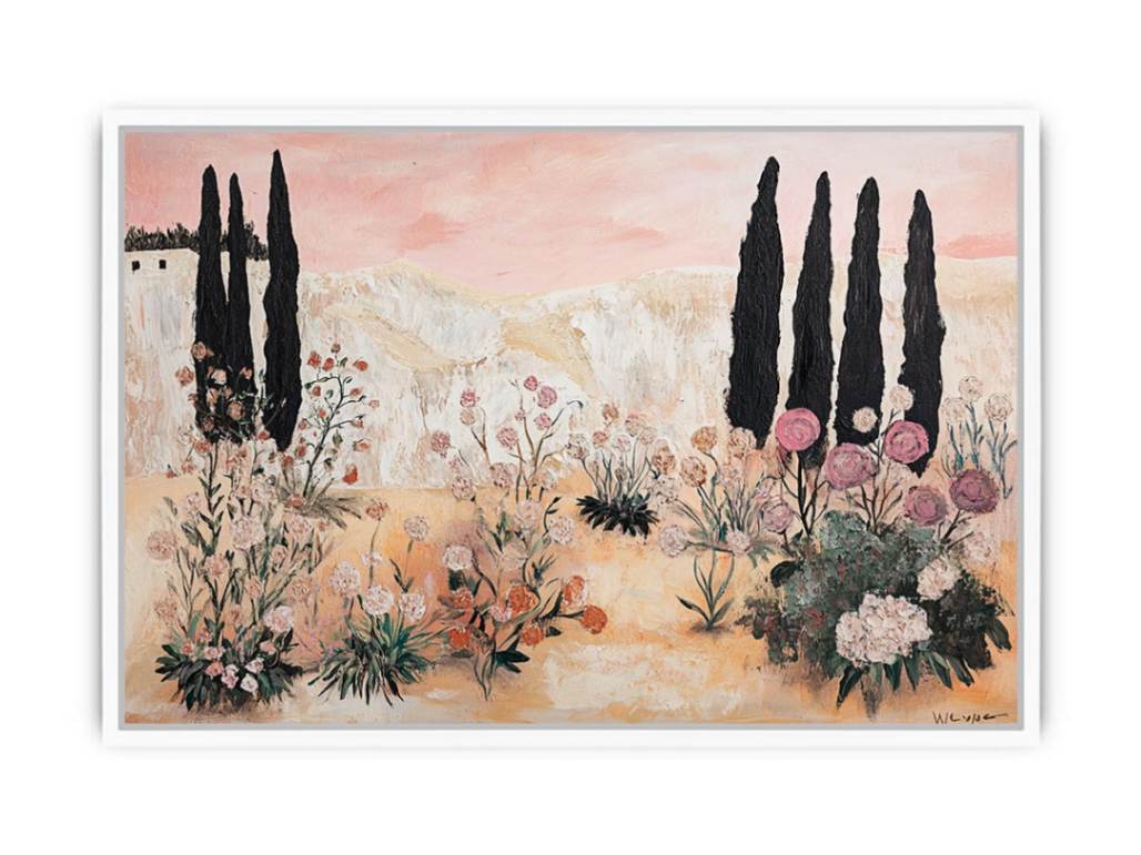 Blush Garden Escape artwork for modern living room decor