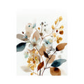 Neutral watercolor floral botanical canvas art for modern living room decor