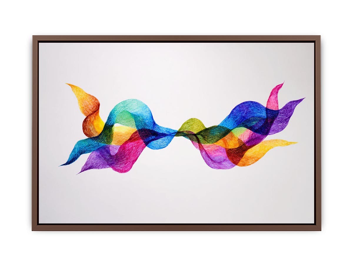 Colorful abstract wave canvas art for modern living room and office decor