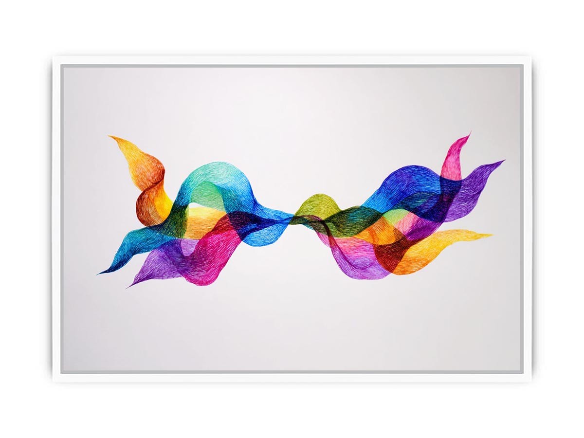 Colorful abstract wave canvas art for modern living room and office decor