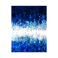 Blue pixel abstract canvas art for modern office and contemporary living room decor