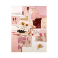 Soft pink abstract botanical canvas art for elegant bedroom decor