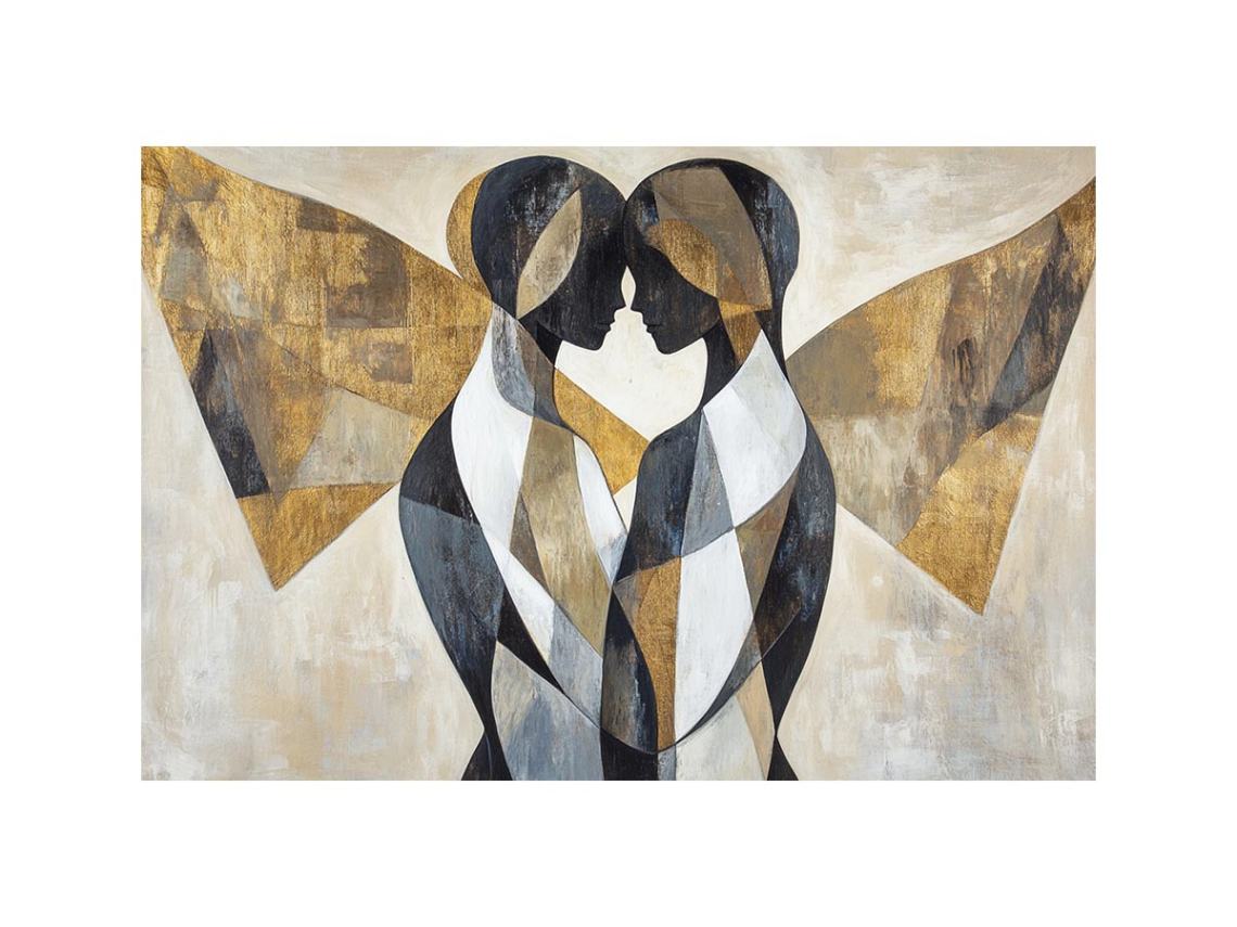 Golden Union artwork for modern living room decor