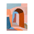 Abstract archway canvas art with terracotta and pastel tones for modern interiors