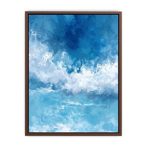 Blue ocean wave canvas art for coastal bedroom and living room decor