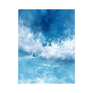 Blue ocean wave canvas art for coastal bedroom and living room decor