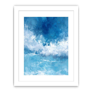 Blue ocean wave canvas art for coastal bedroom and living room decor