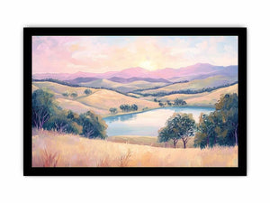 Pastel Lake Dawn artwork for modern living room decor