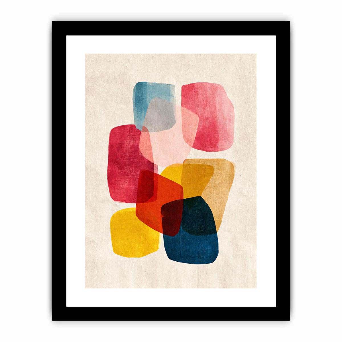 Modern colorful geometric abstract canvas art for office and living room