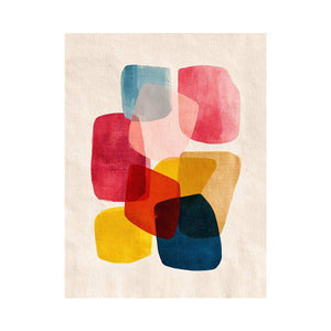Modern colorful geometric abstract canvas art for office and living room