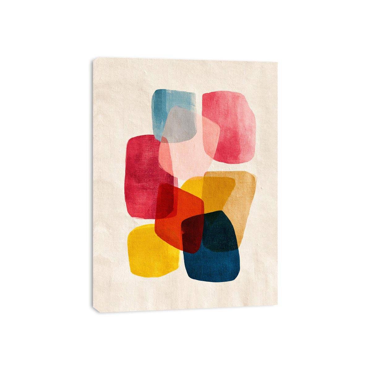 Modern colorful geometric abstract canvas art for office and living room