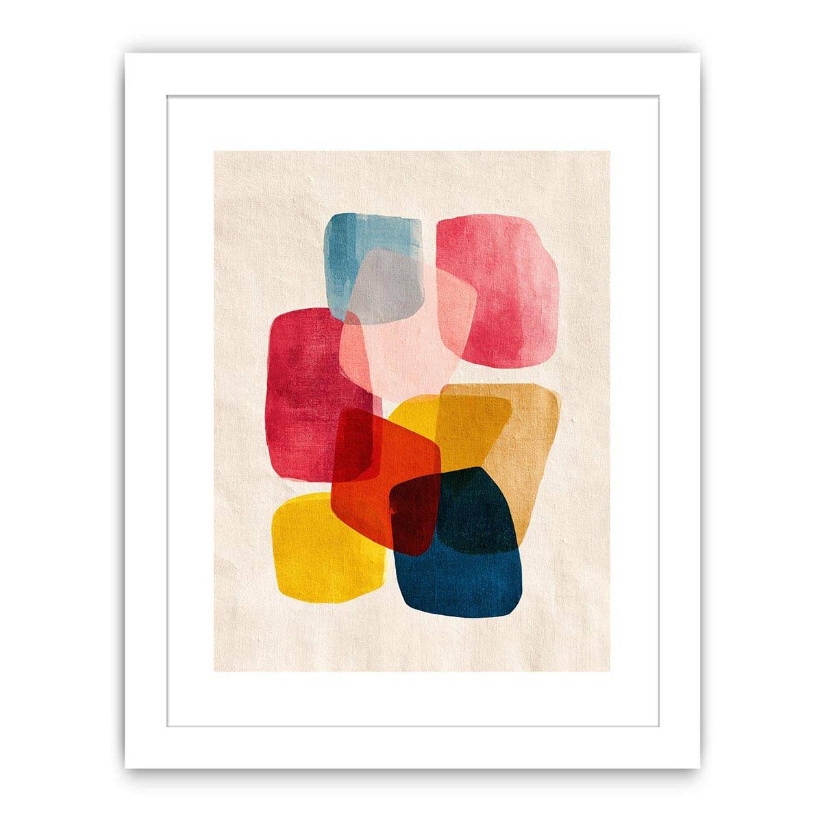 Modern colorful geometric abstract canvas art for office and living room