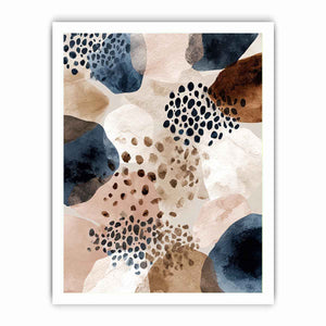 Neutral watercolor pebble abstract canvas art for calming modern interiors