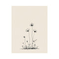Minimalist wildflower line art for Scandinavian bedroom and office decor