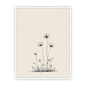 Minimalist wildflower line art for Scandinavian bedroom and office decor