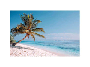 Tropical palm tree beach canvas art for coastal living room decor
