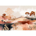 Abstract desert botanical artwork in earthy tones for modern bedroom decor