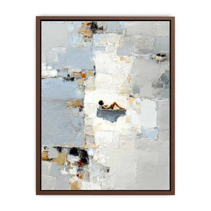 Figurative abstract canvas art with reclining woman for serene bedroom decor.
