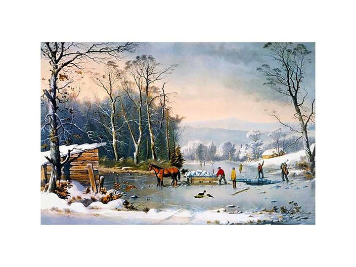 Country Cabin in an American Winter 