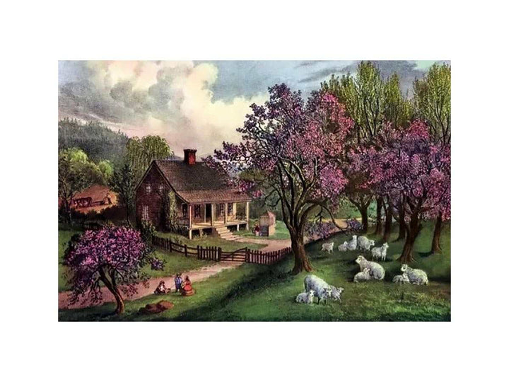 American Homestead in Spring, 1869.