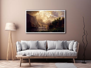 Among The Sierra Nevada Mountains California  by Albert Bierstadt Painting