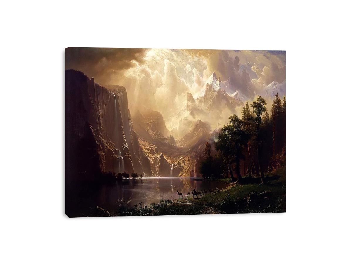 Among The Sierra Nevada Mountains California  by Albert Bierstadt Painting