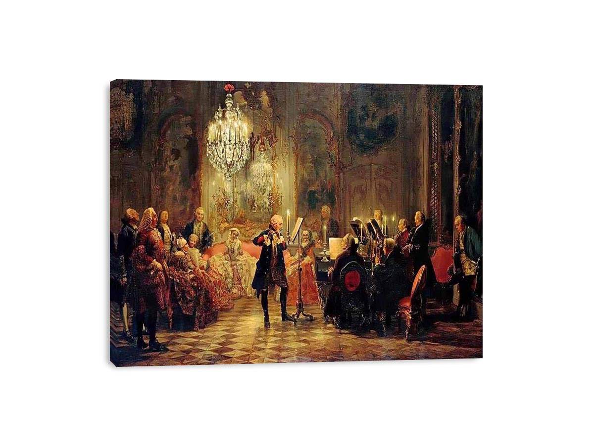 The Flute Concert by Adolph von Menzel Painting