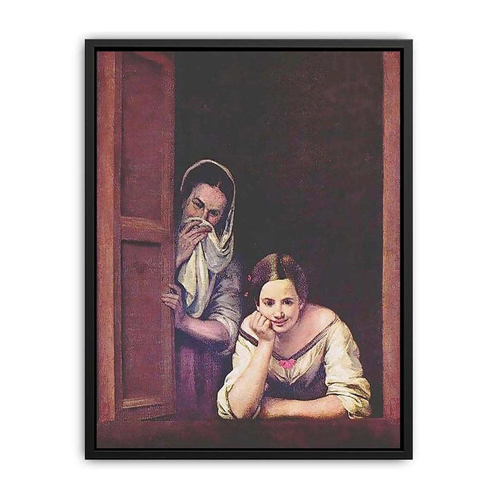 A Girl and her Duenna by Bartolome Esteban Murillo Canvas Print