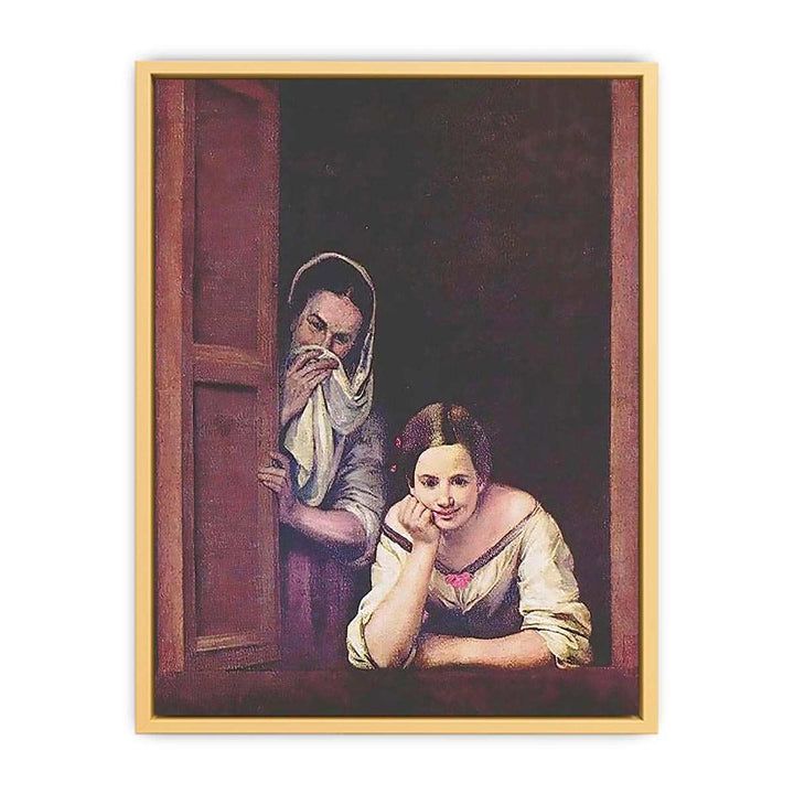 A Girl and her Duenna by Bartolome Esteban Murillo Streched canvas