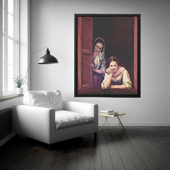 A Girl and her Duenna by Bartolome Esteban Murillo Painting