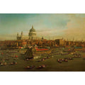 The River Thames with St. Paul's Cathedral on Lord Mayor's Day, detail of St. Paul's Cathedral, c.1747-48 by (Giovanni Antonio Canal) Canaletto