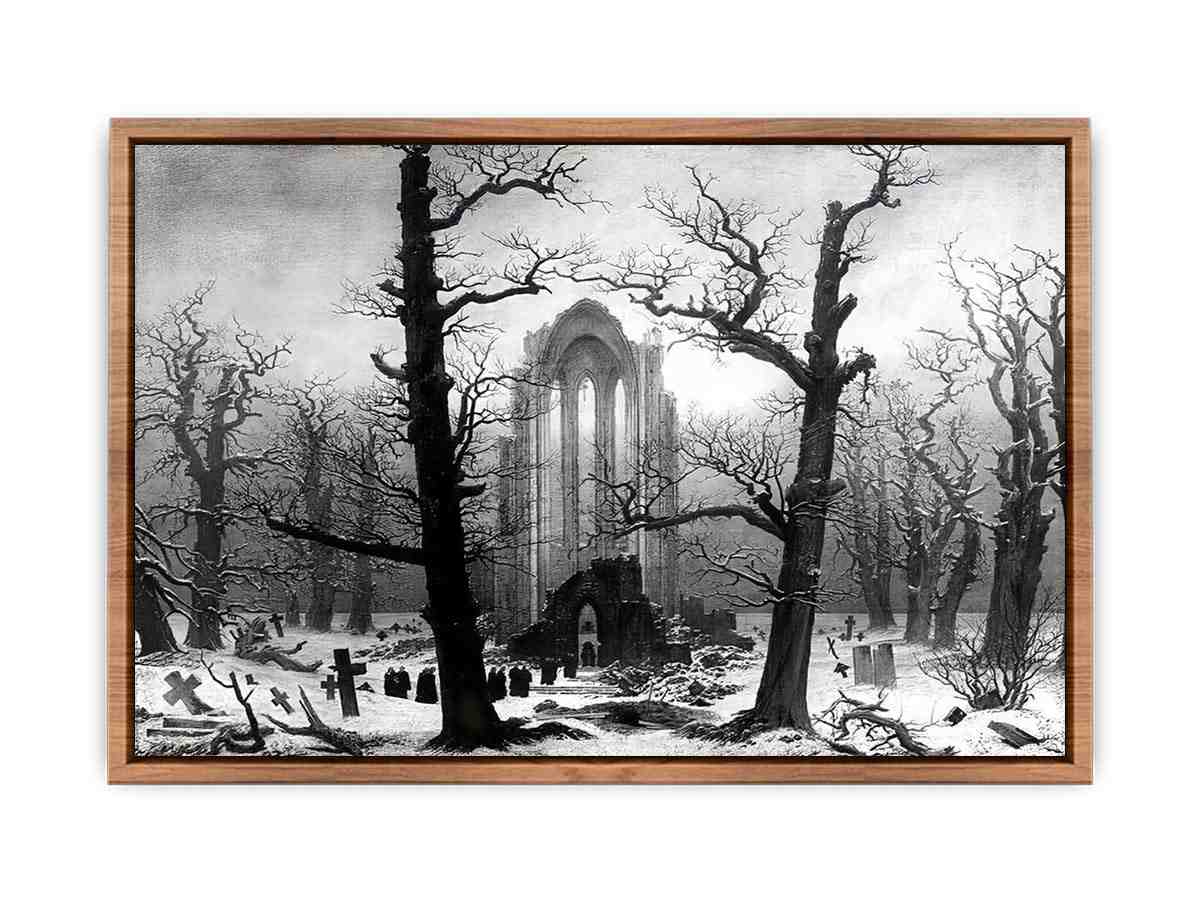 Monastery Graveyard In The Snow  Poster