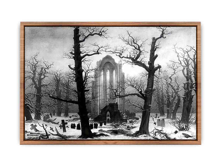 Monastery Graveyard In The Snow  Poster