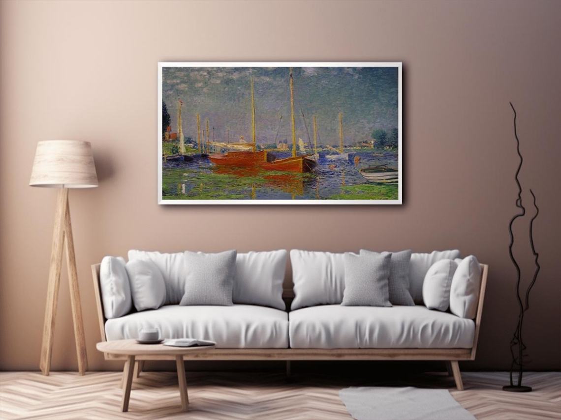 The Red Boats, Argenteuil by Claude Monet Painting 