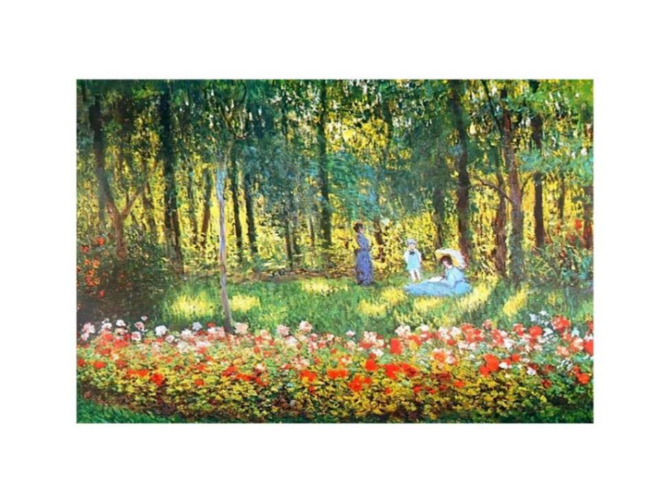 The Artists Family In The Garden by Claude Monet