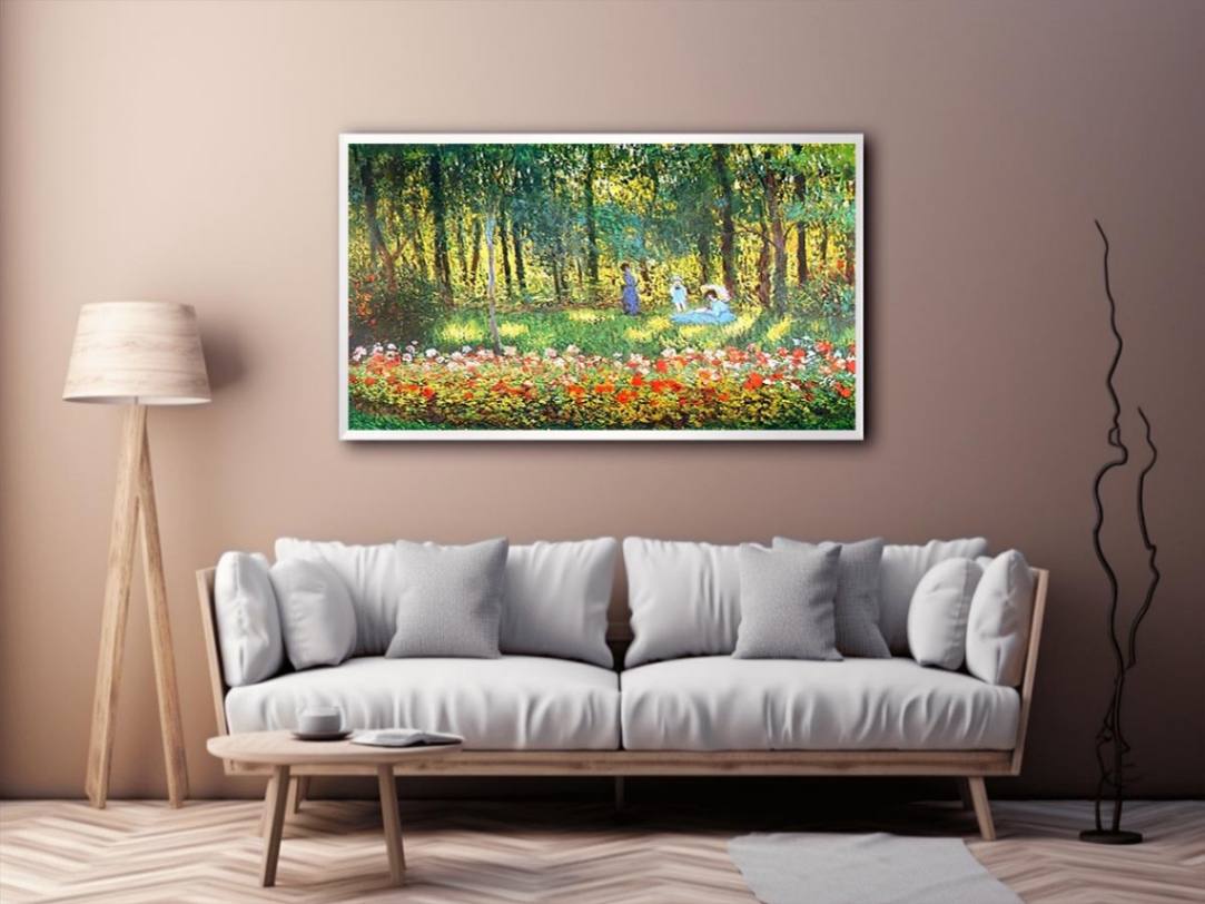 The Artists Family In The Garden by Claude Monet Painting 