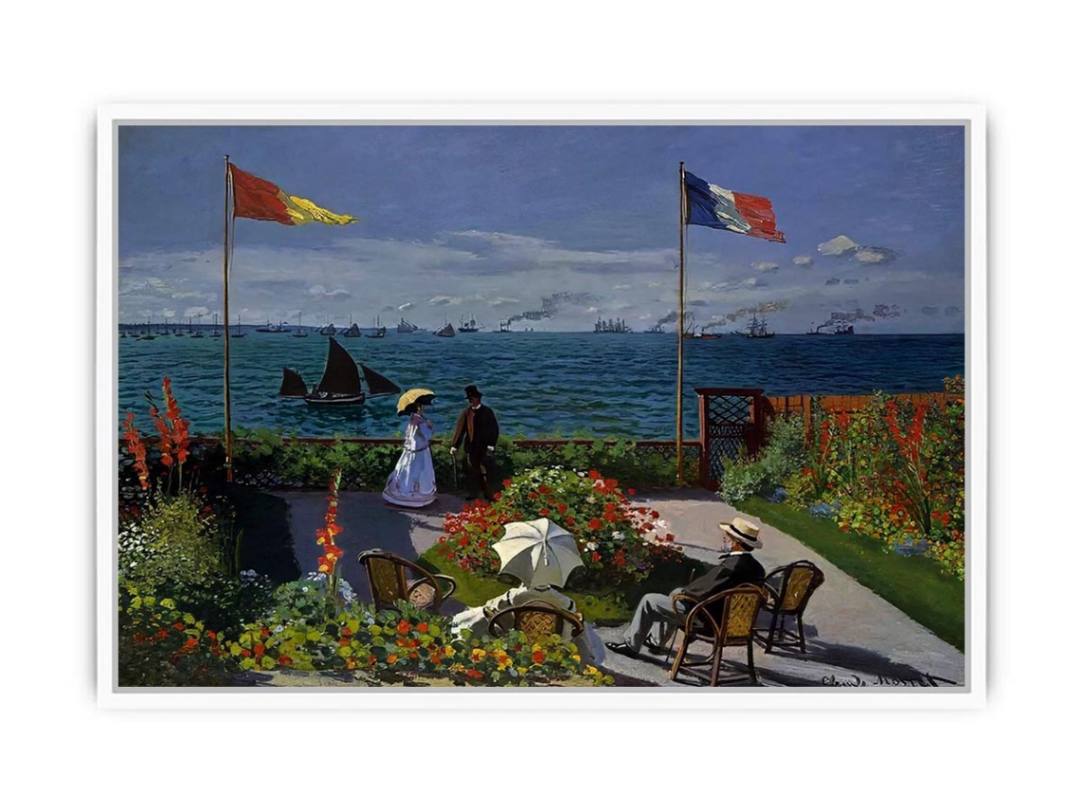 Terrace at the Seaside, Sainte-Adresse Framed Print