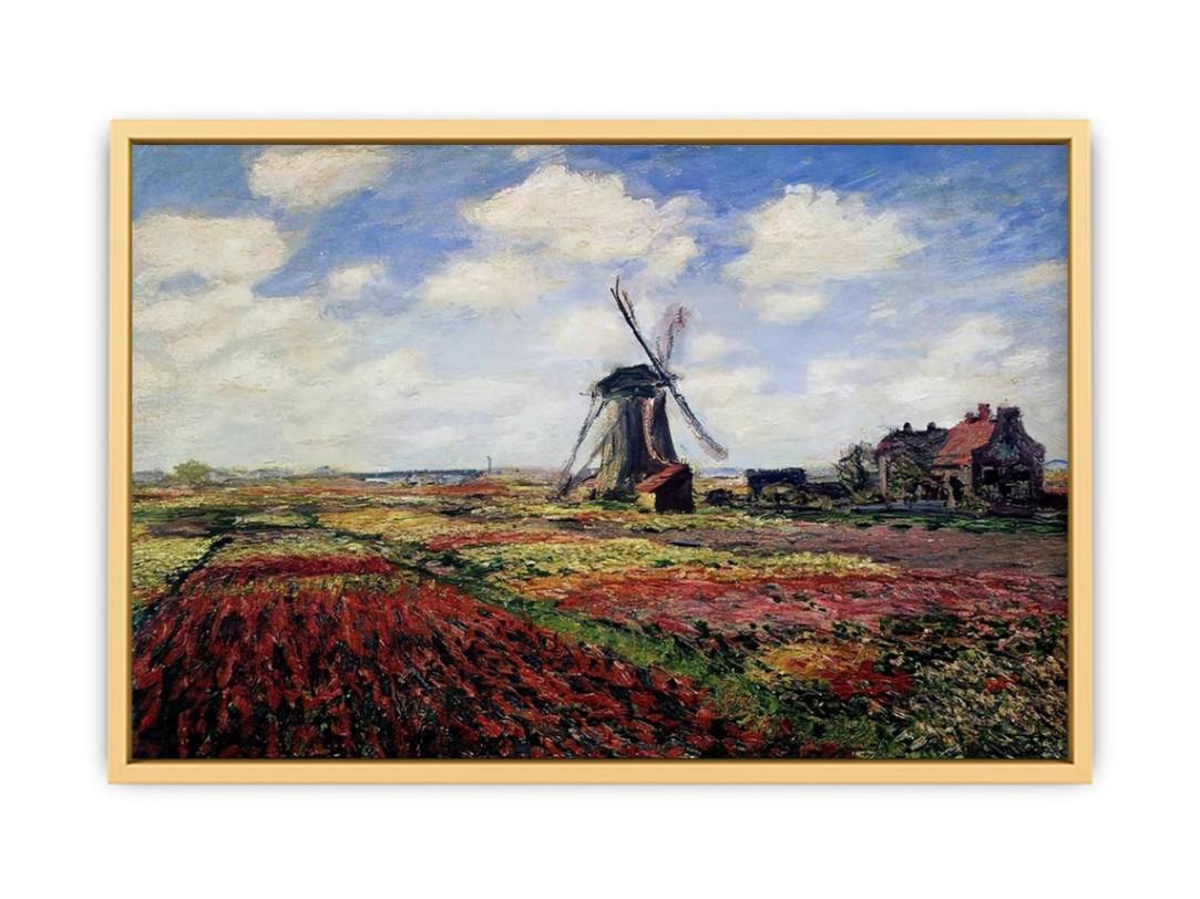 Field Of Tulips In Holland Streched canvas