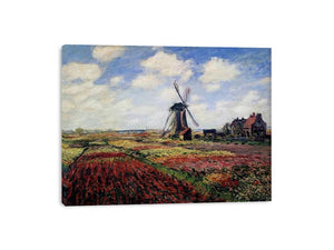 Field Of Tulips In Holland by Claude Monet Painting 