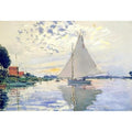 Sailboat At Le Petit Gennevilliers by Claude Monet